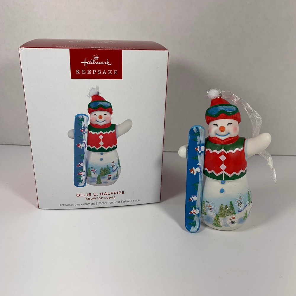 Hallmark‎ 2025 Ollie U Halfpipe Snowboarder Snowman Christmas Ornament